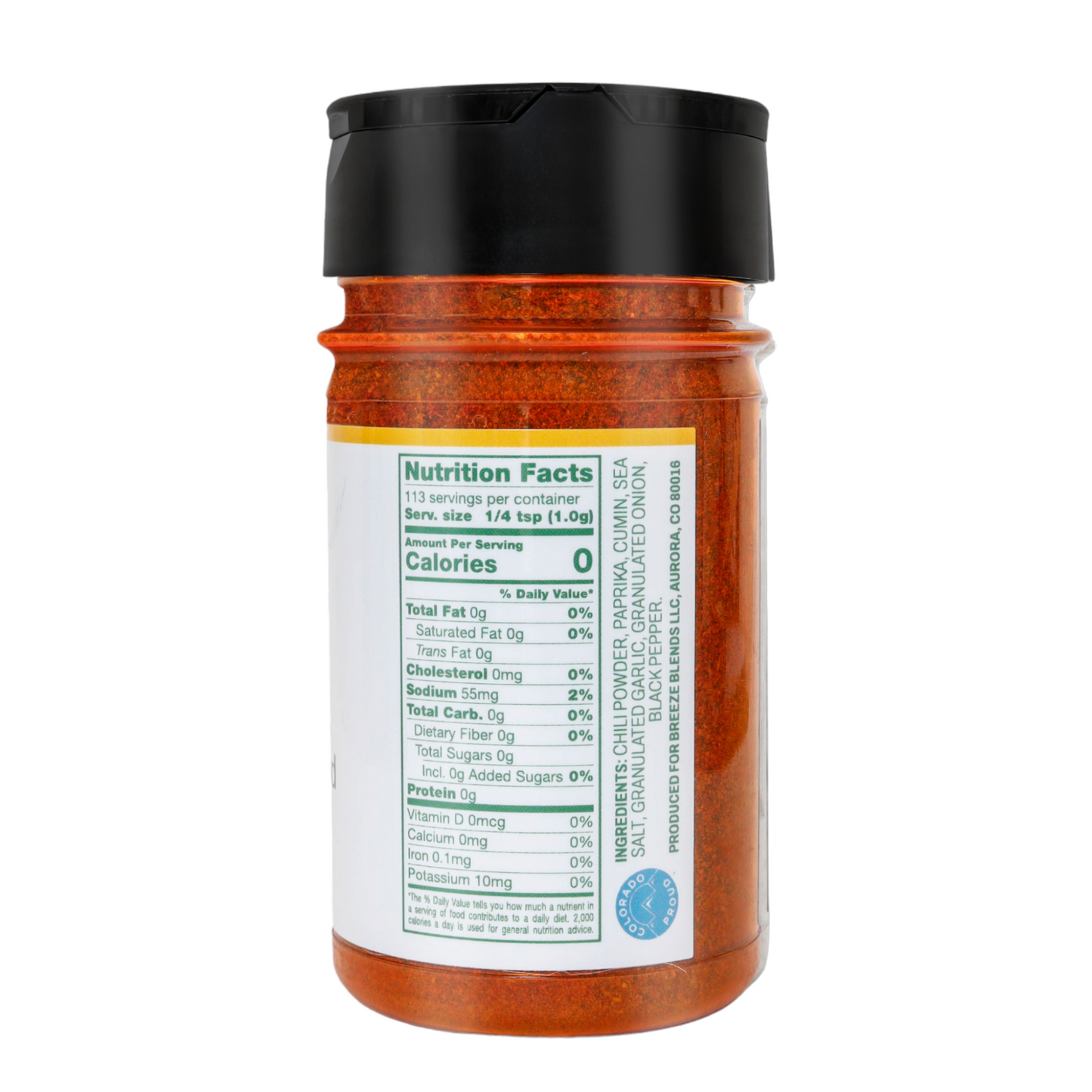 Breeze Blends Southwest Blend Ingredients list and Nutrition facts
