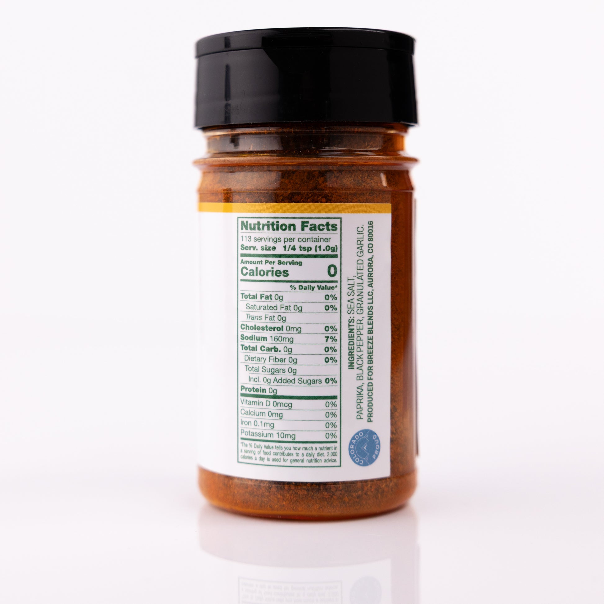 Breeze Blends Poultry blend ingredients list and nutrition facts label on a white background