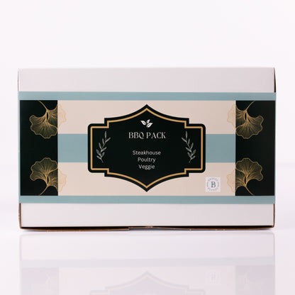 Breeze Blends BBQ Pack Box labeled with 'Steakhouse Poultry Veggie' on a white background