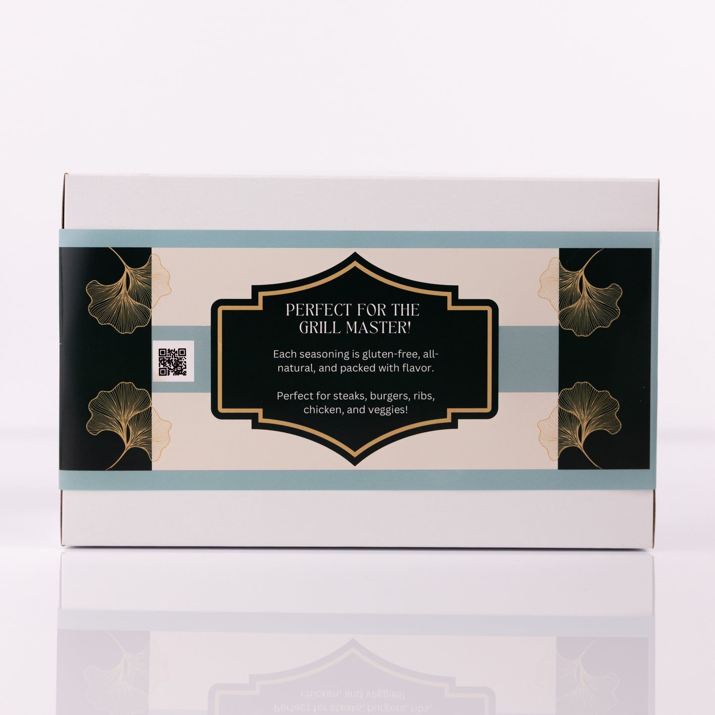 Breeze Blends BBQ Pack back side of box with text and decorative elements on a white background