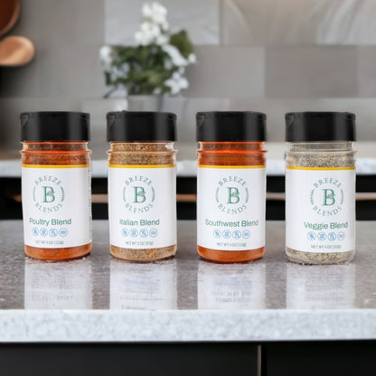 Breeze Blends Variety 4 Pack with   Poultry, Italian, Southwest , Veggie Seasonings