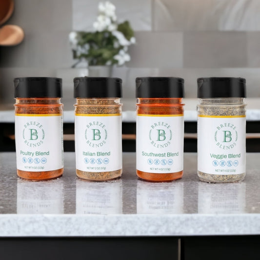 Breeze Blends Variety 4 Pack with   Poultry, Italian, Southwest , Veggie Seasonings