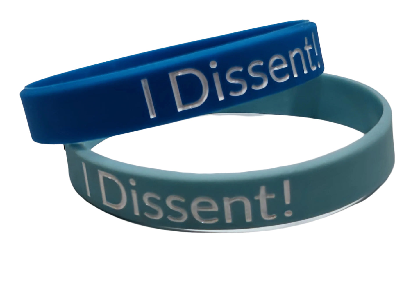 light and dark blue I Dissent wristband