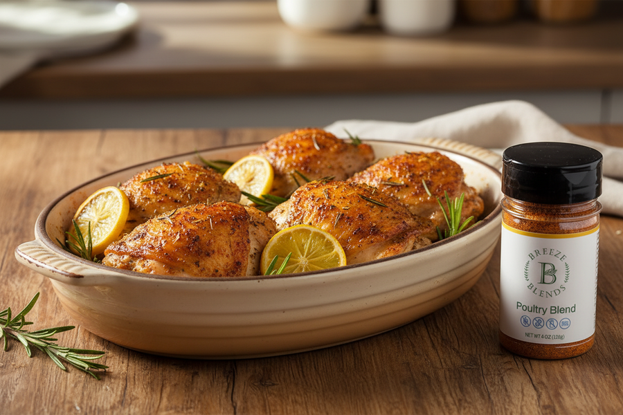 Herb-Roasted Chicken Thighs with Breeze Blends Poultry Blend